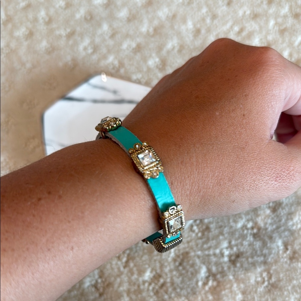 Elegant Gold and Green Bracelet